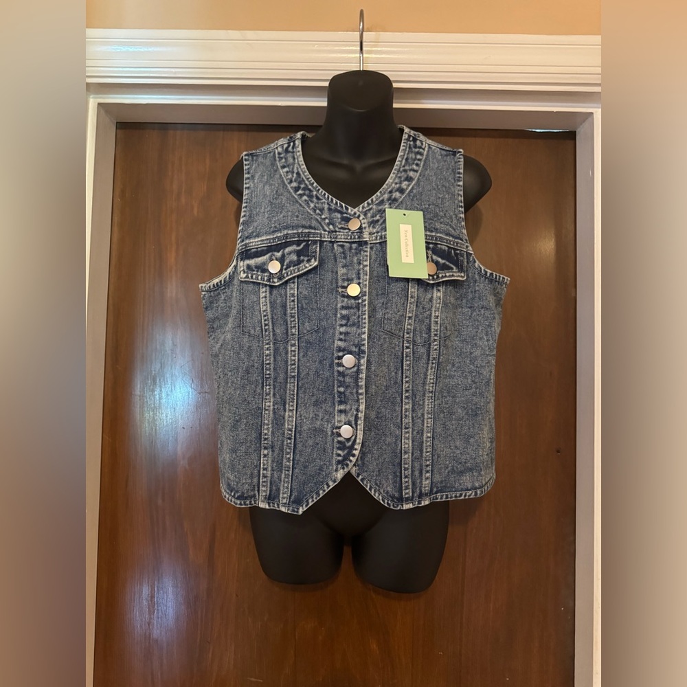 New Collection Jean Jacket Vest - Size L - NWT